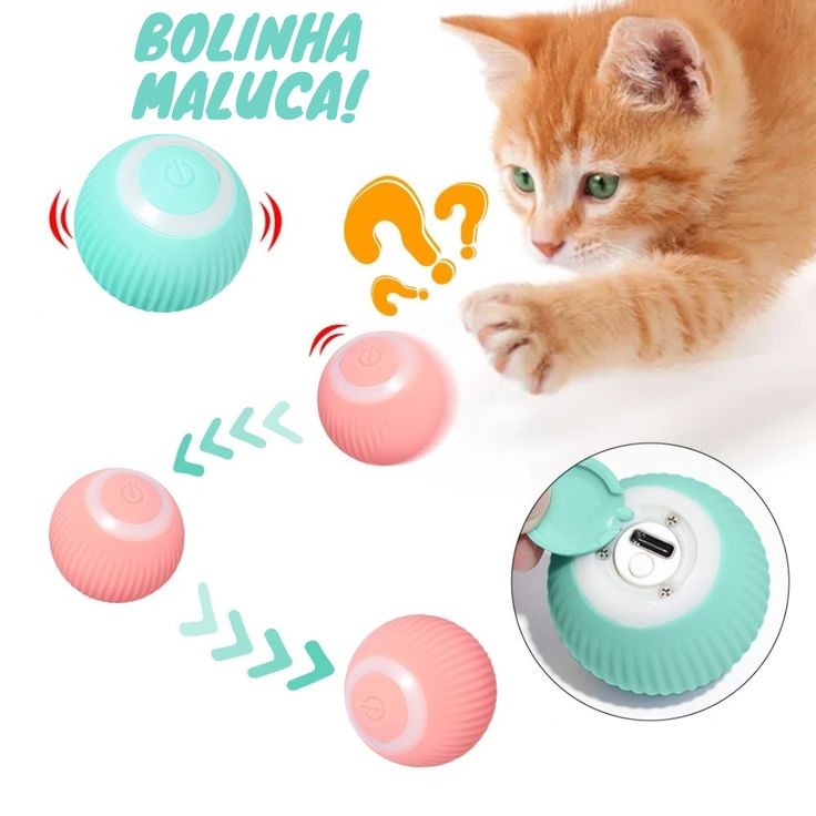 Bolinha elétrica interativa para gatos e cães